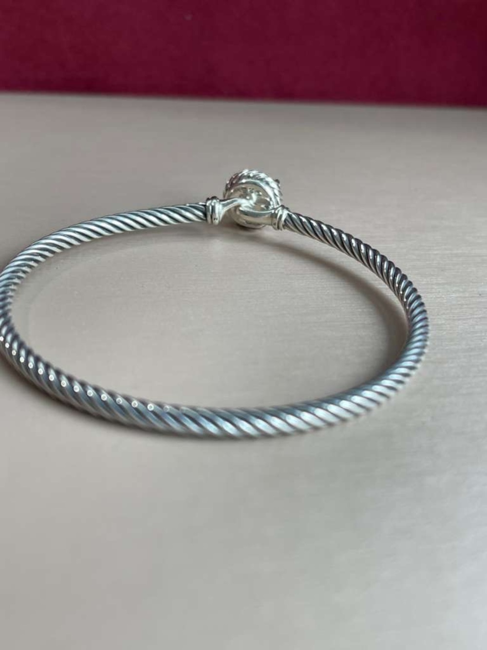 David Yurman Chatelaine Bracelet With Pearl 925 Sterling Silver 3mm medium - Picture 3 of 10